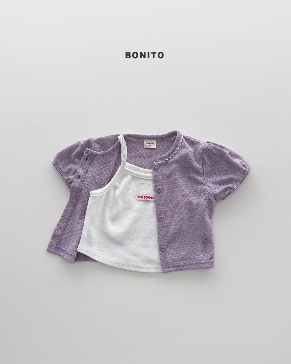 Bonito 公主愛心釦透氣開衫 / 3色