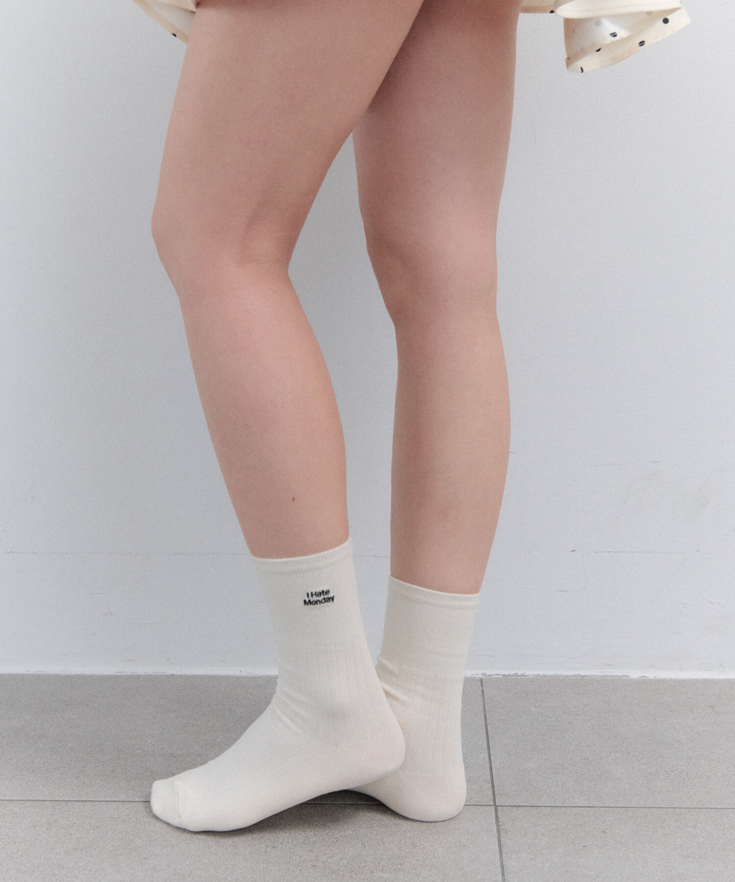 I HATE MONDAY｜Slim short socks (3colors)