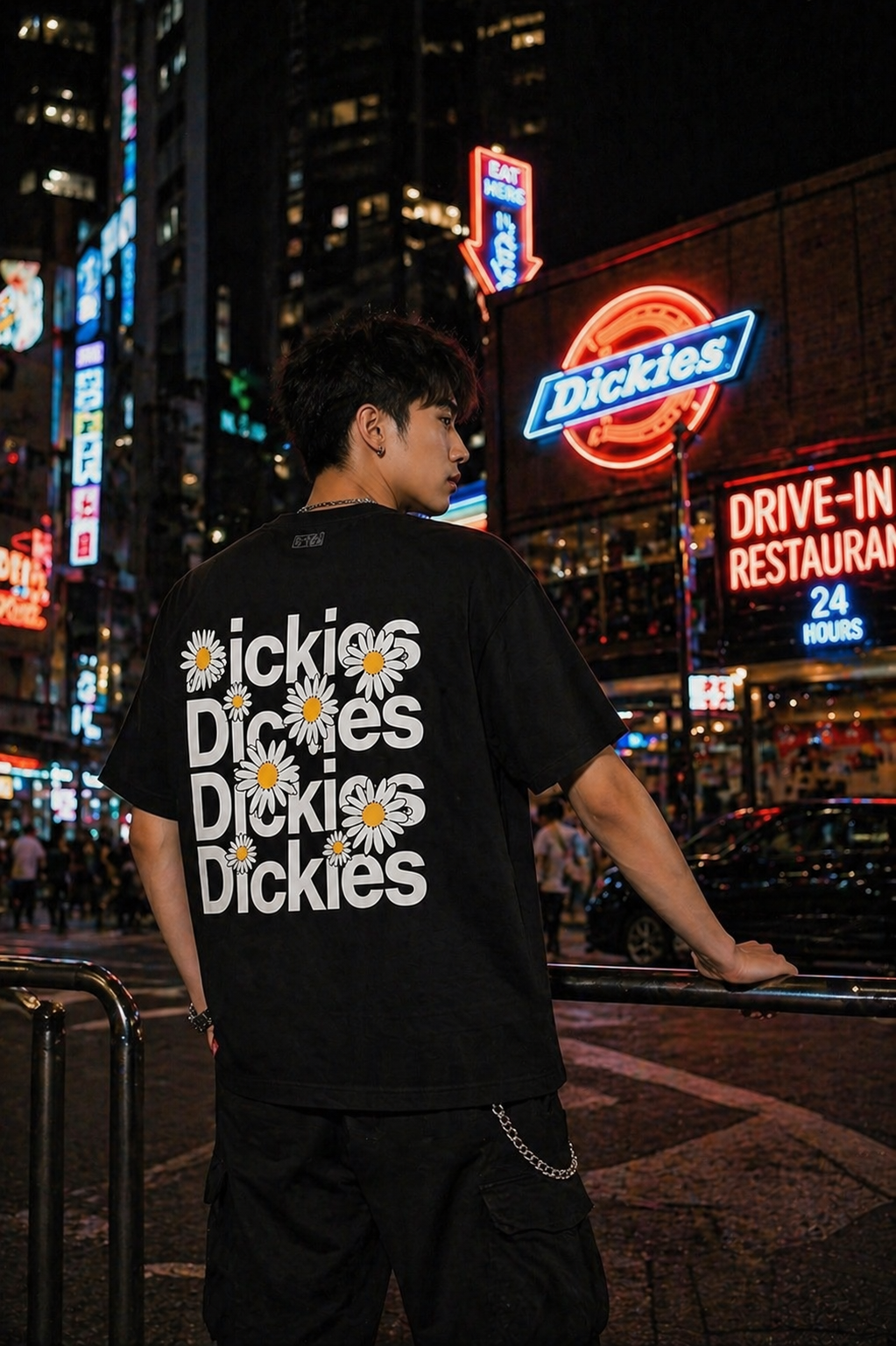 Dickies 雛菊🌼 黑/白 短T