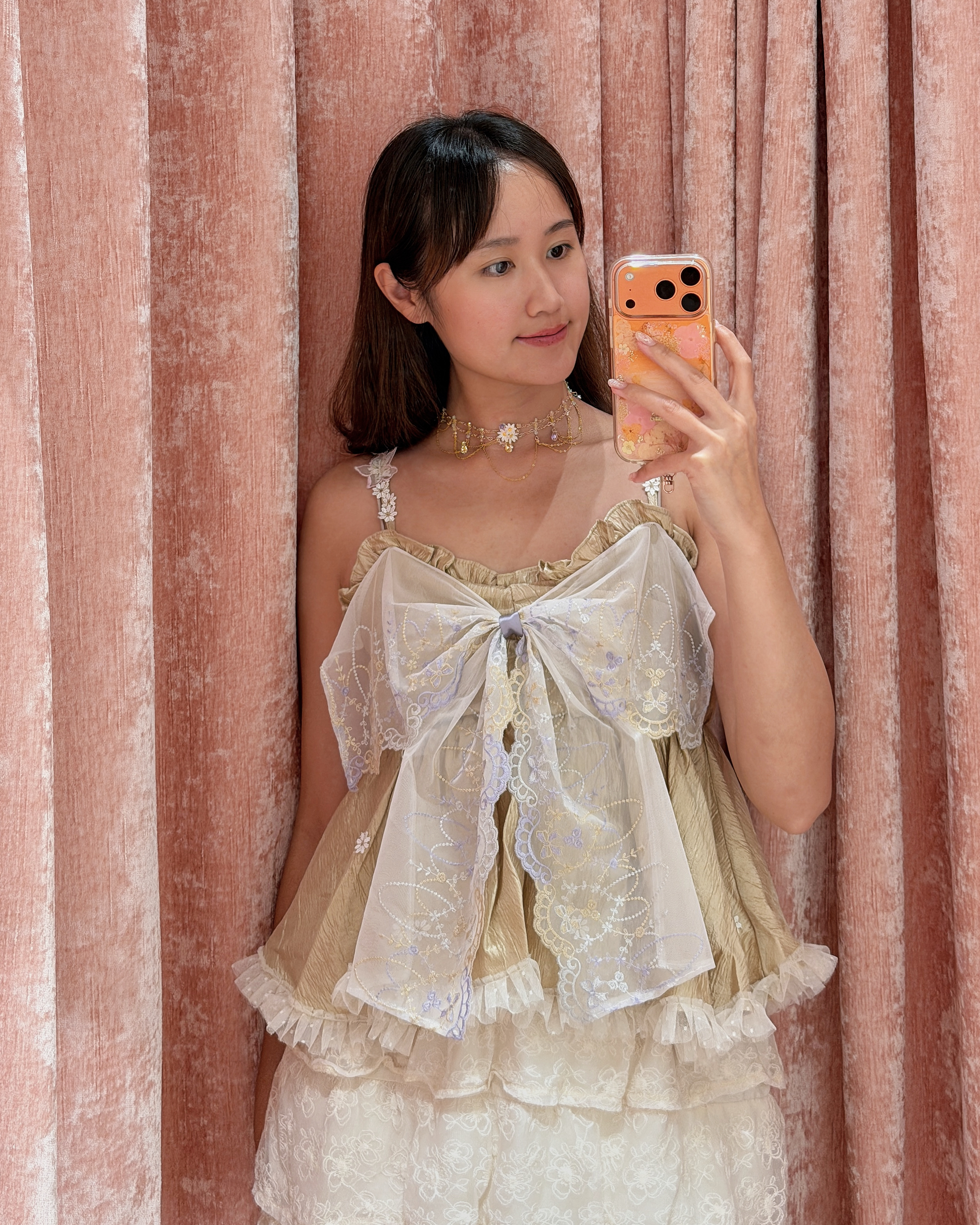 13627 Lace Layer Bow Camisole