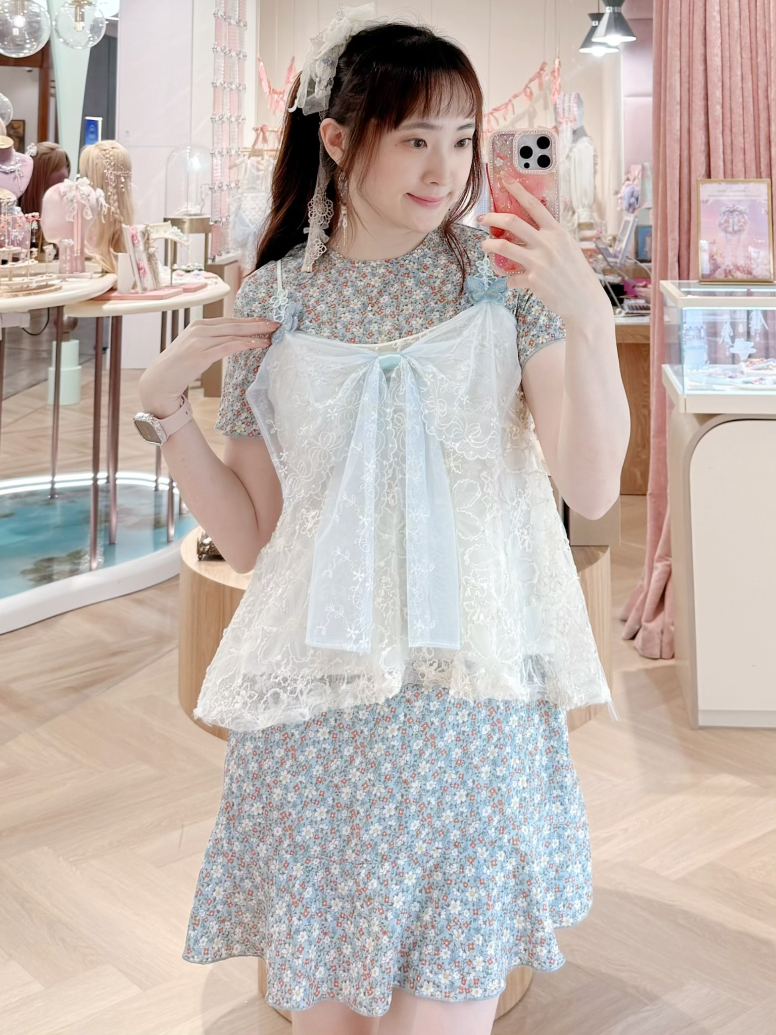 13625 Lace Layer Bow Camisole