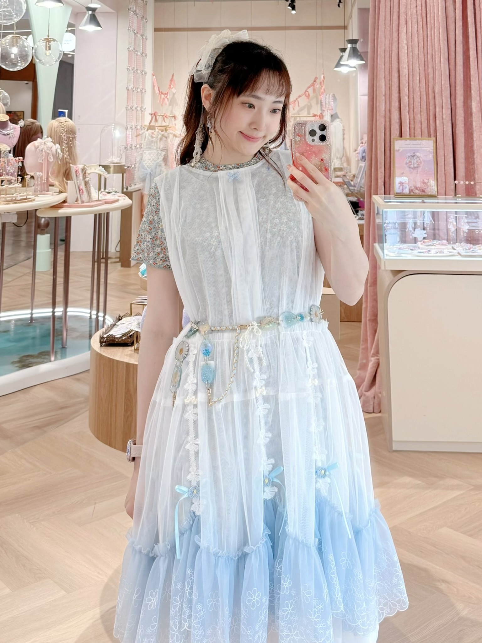 13613 Sweet Flowy Long Vest Dress Cover