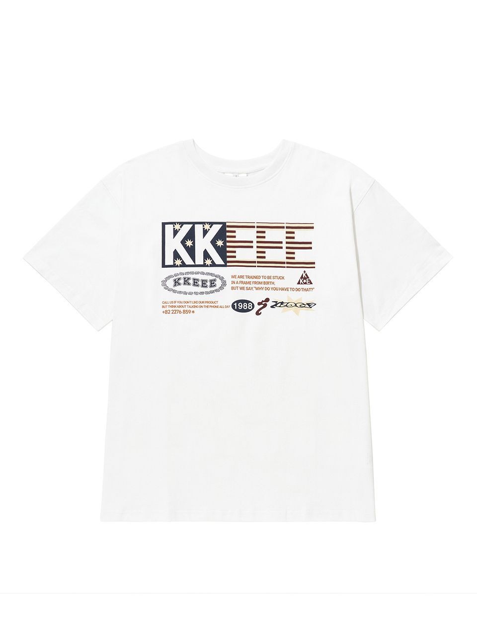 KKEEE 美式印花寬鬆短袖T恤 9508