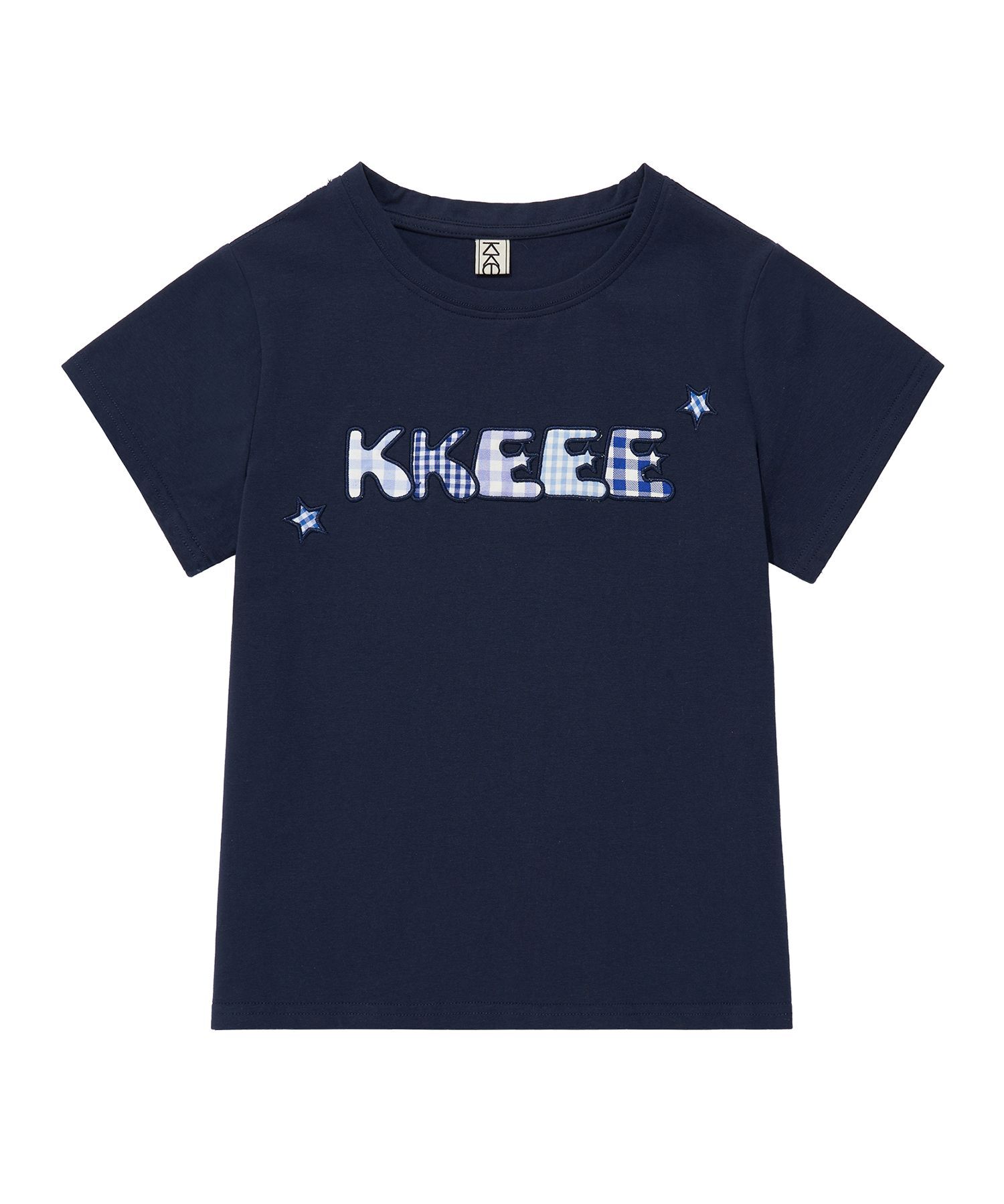 KKEEE My Name 格紋貼布短袖T恤 1901