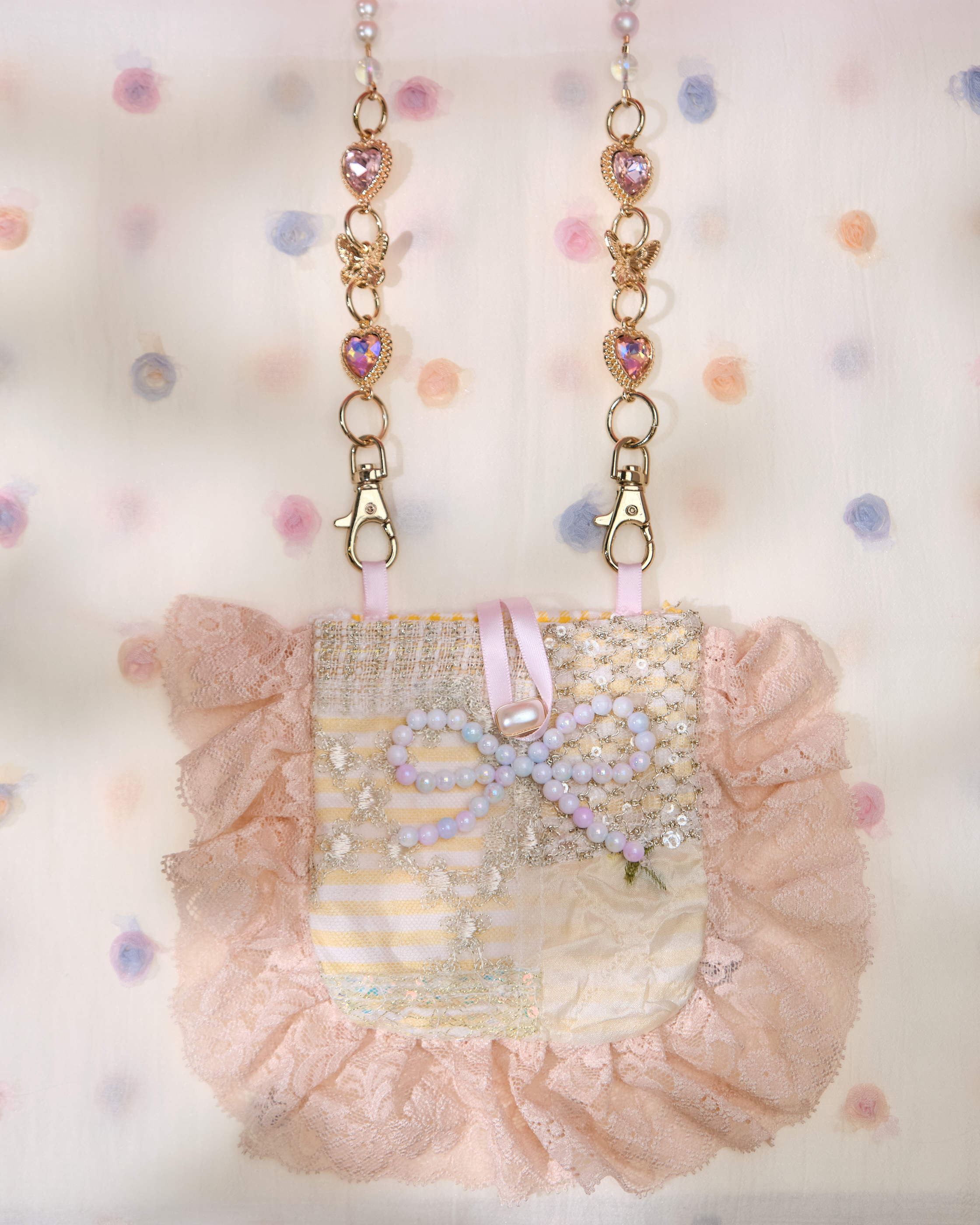 13607 Adorable Mini Patchwork Crossbody Bag with Multi-Use Strap/Waist Chain/ Bracelet