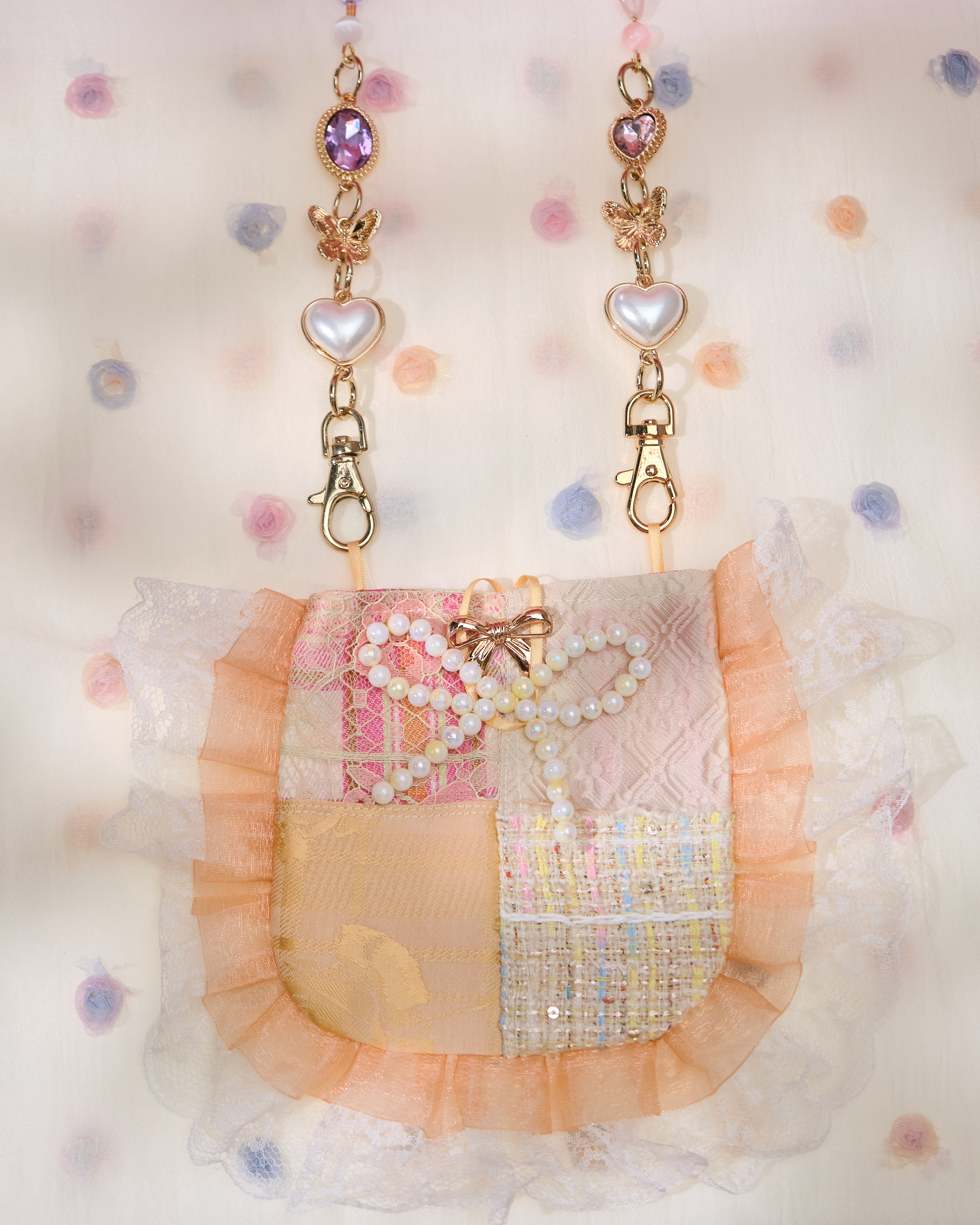 13606 Adorable Mini Patchwork Crossbody Bag with Multi-Use Strap/Waist Chain/ Bracelet