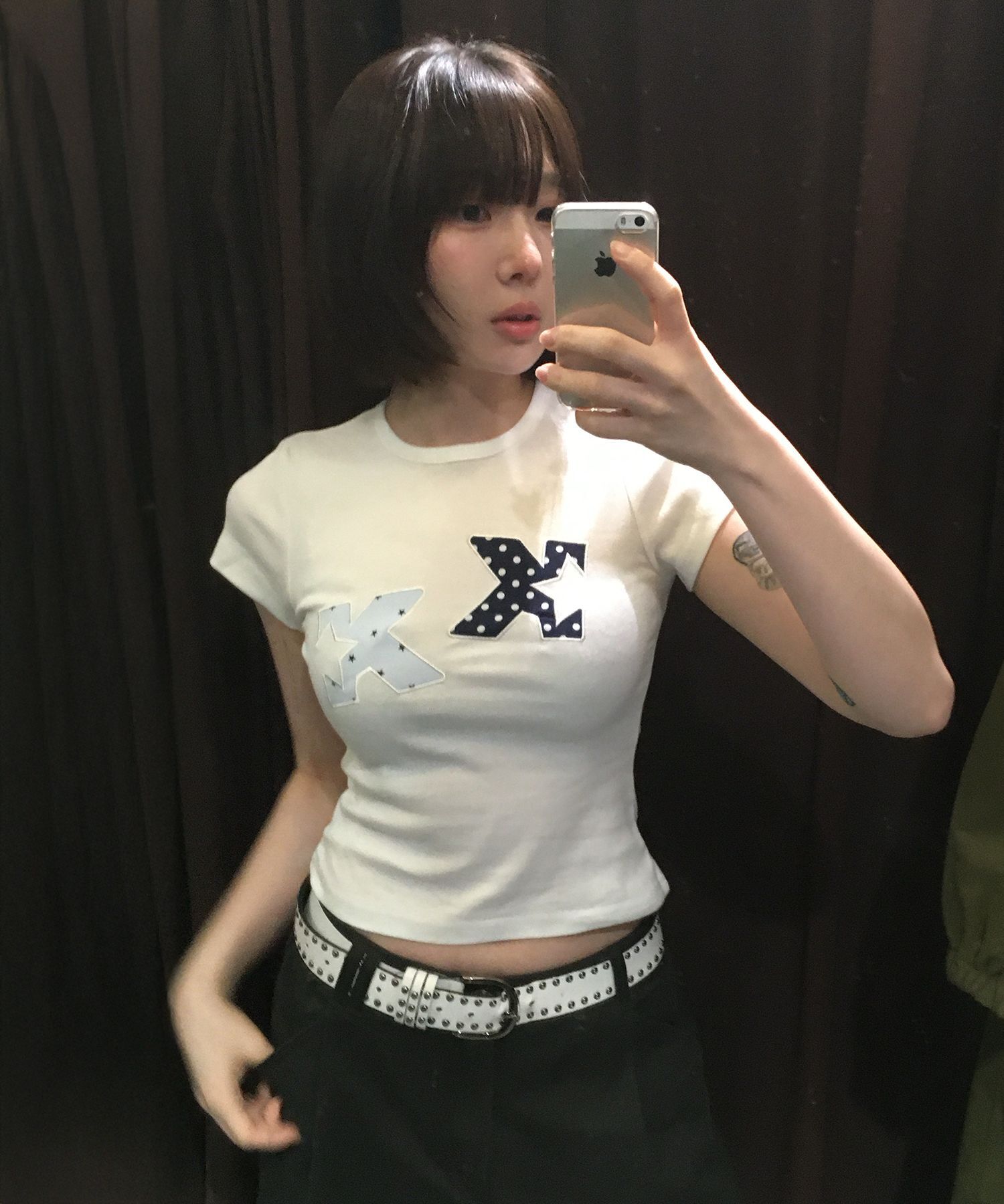 KKEEE 圓點貼布短袖T恤 9516