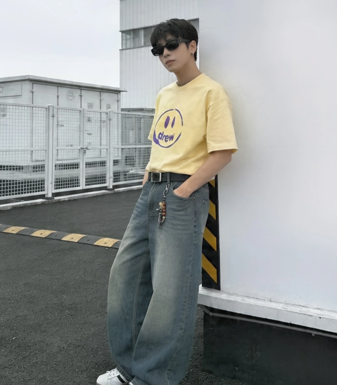Drew House SS26 Ink Wash Mascot 水墨塗鴉短袖 YELLOW 淡黃色