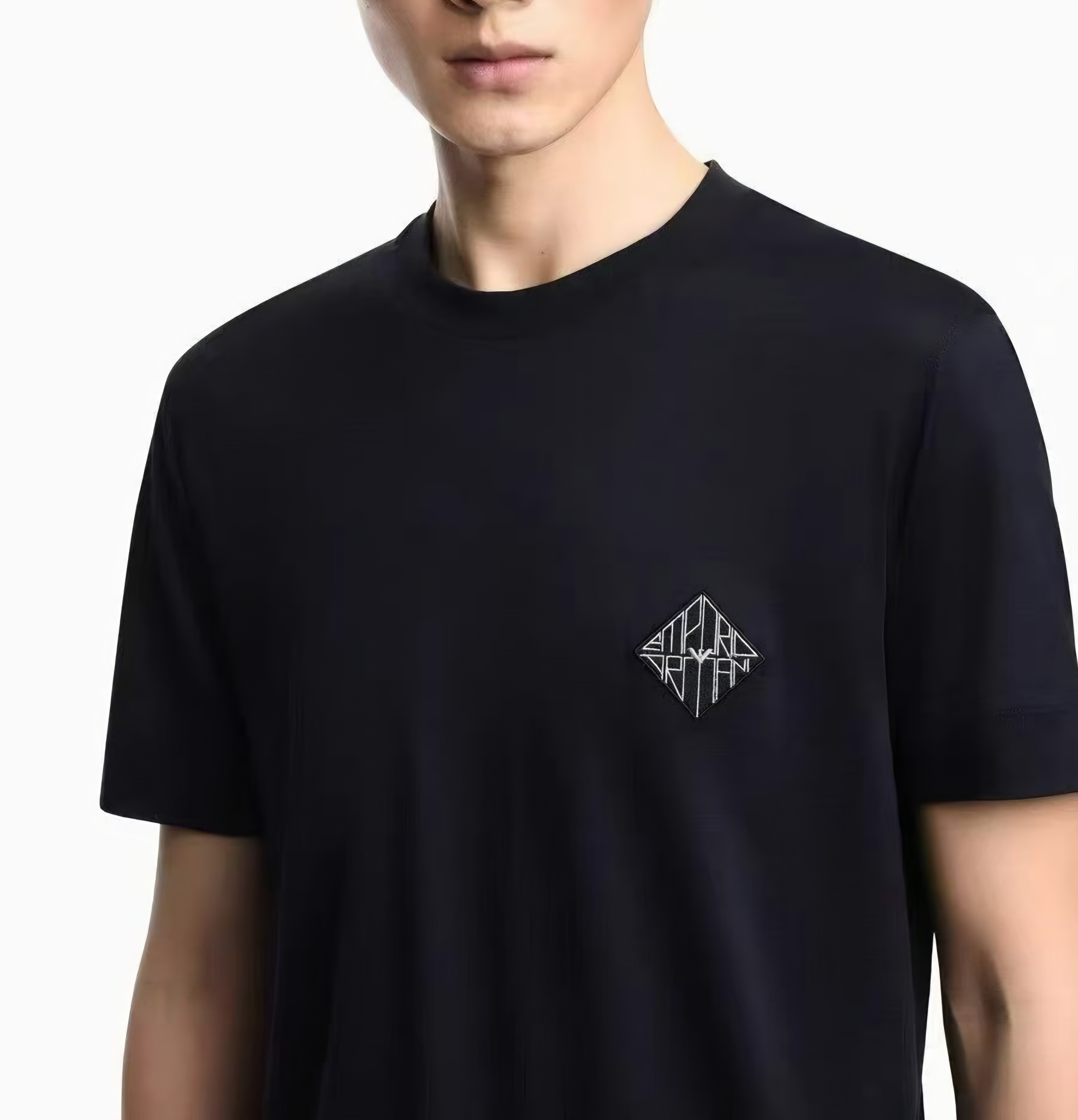 Armani basic 菱形徽章logo Tee