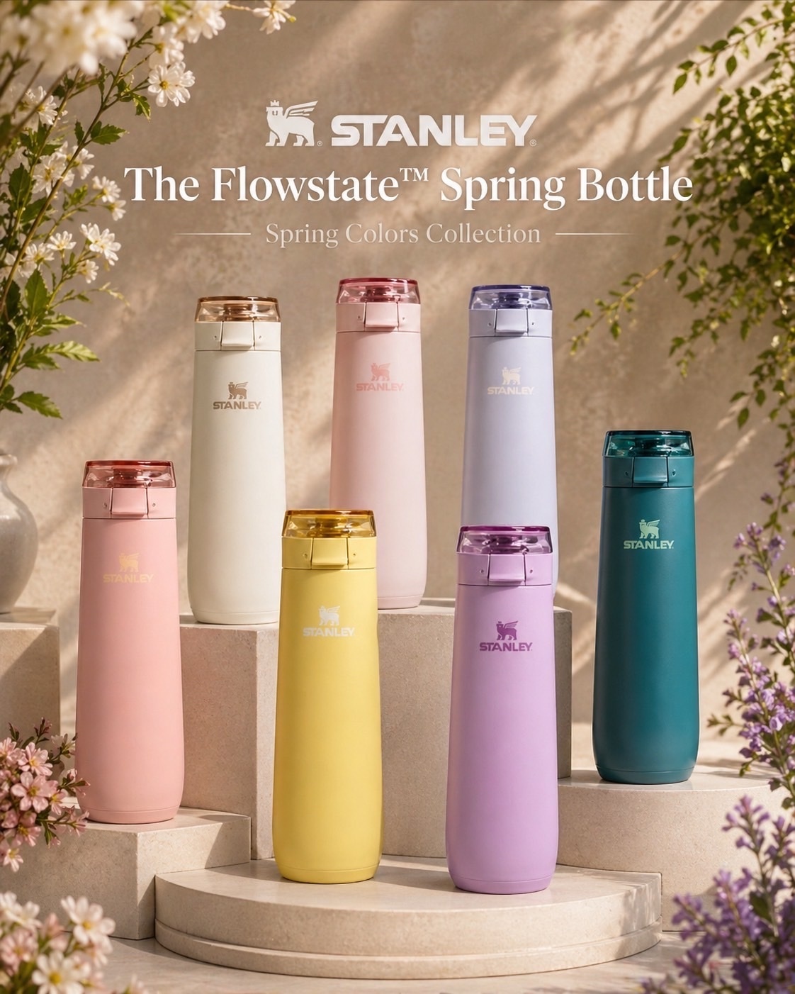 Stanley The Flowstate Spring Bottle 不鏽鋼保冰杯 直飲杯 提繩 水壺 環保杯 591ml 共8色