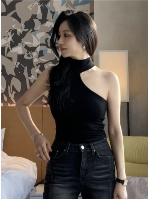 斜領之肩bra top
