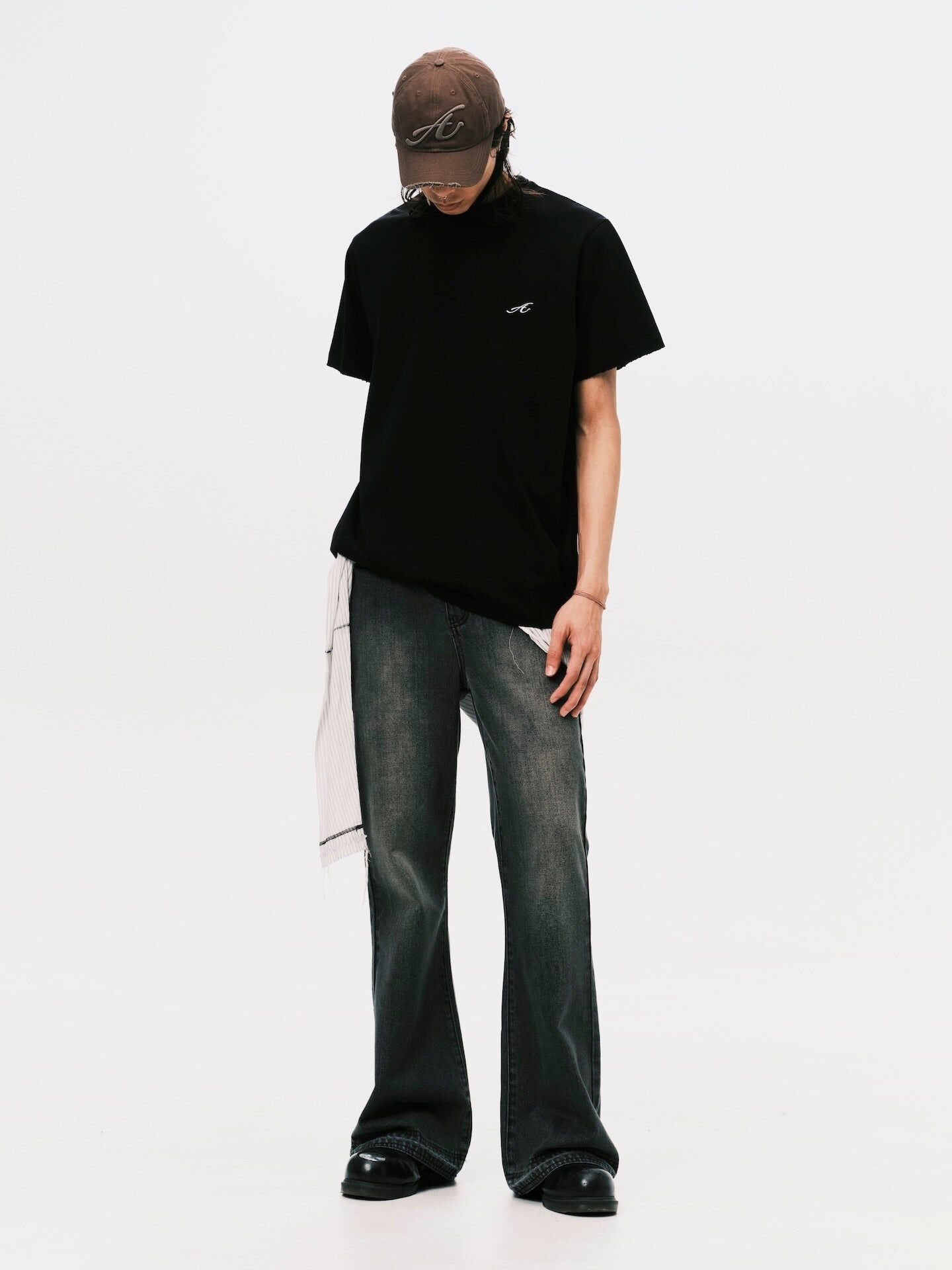 ANOWHEREMAN｜"A" Oversize T-Shirt (Black)