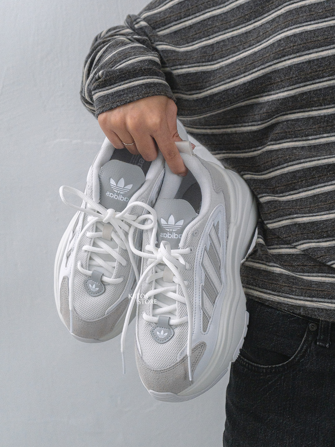【預購】 Adidas original OZGAIA  灰白 厚底 增高 女鞋 KJ7308