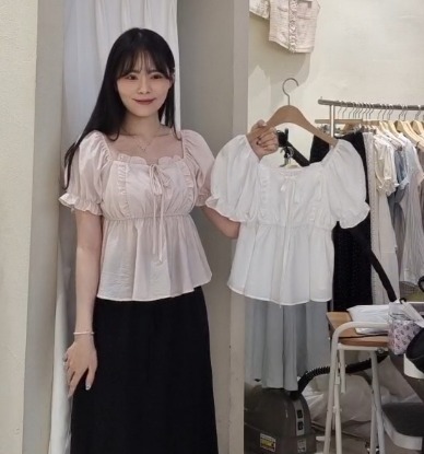 SU6156 可愛花邊裙襬上衣