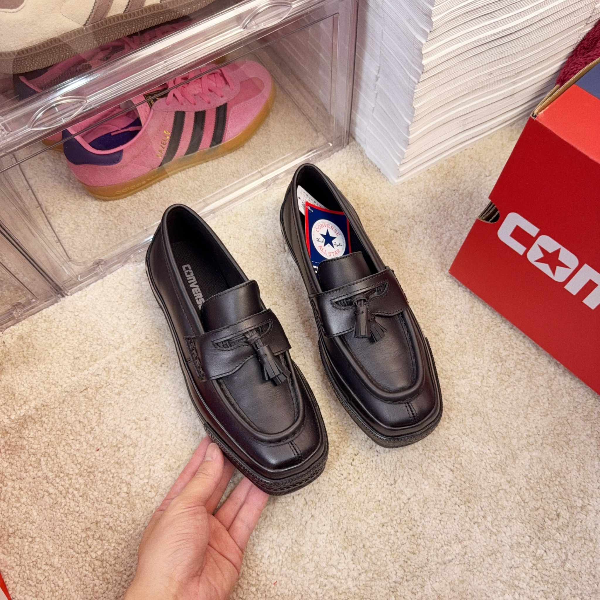 Converse All Star Squaretoe Loafer 日本限定 黑色 流蘇 方頭 樂福鞋 31316981