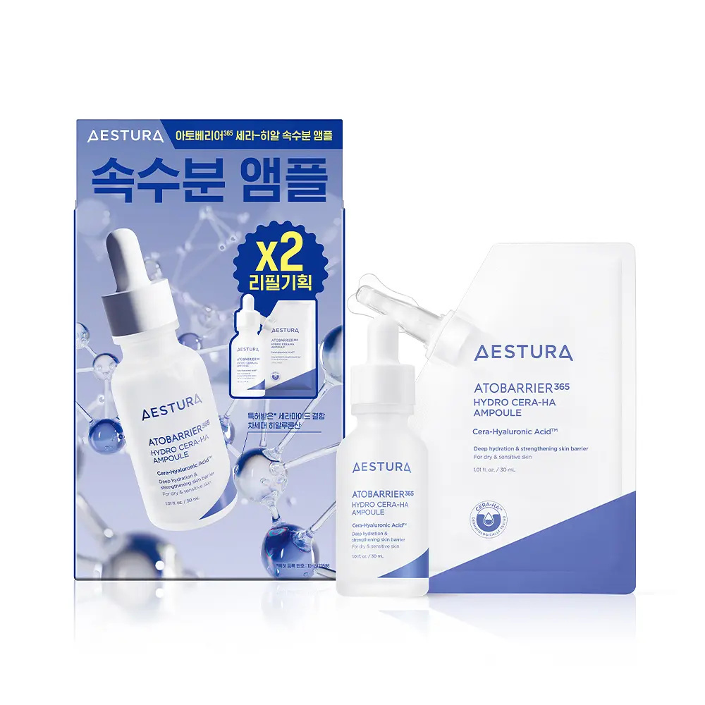 AESTURA Atobarrier 365 神經醯胺玻尿酸深層補水安瓶 30ml (+補充裝)