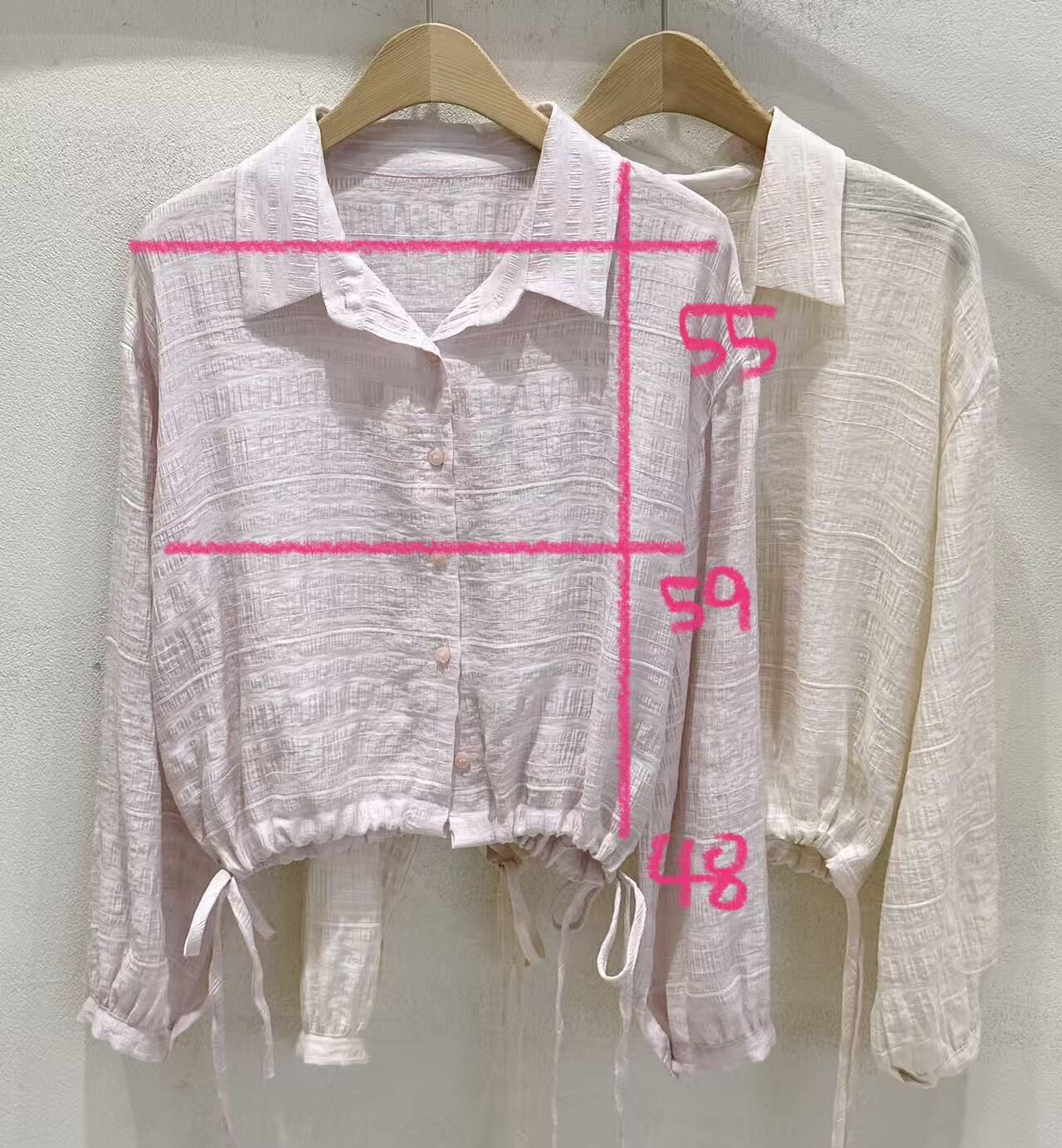 SU6163 紋路感橫間短襯衫