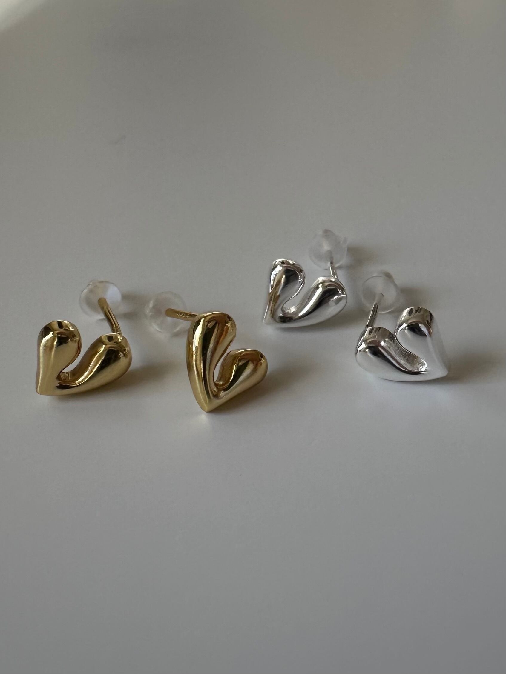 S925 chunky heart pierce