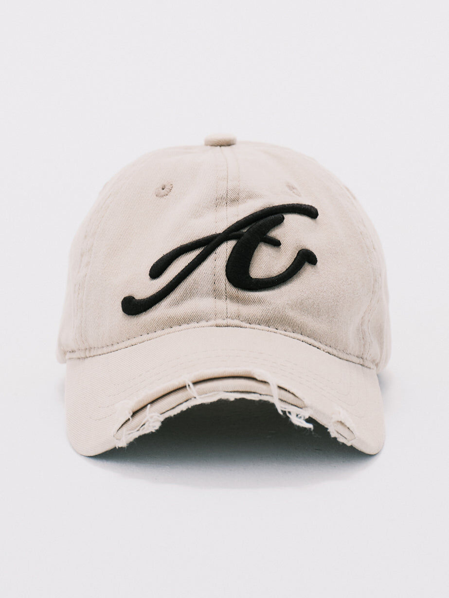 ANOWHEREMAN｜Raw Edge Baseball Cap (Beige)