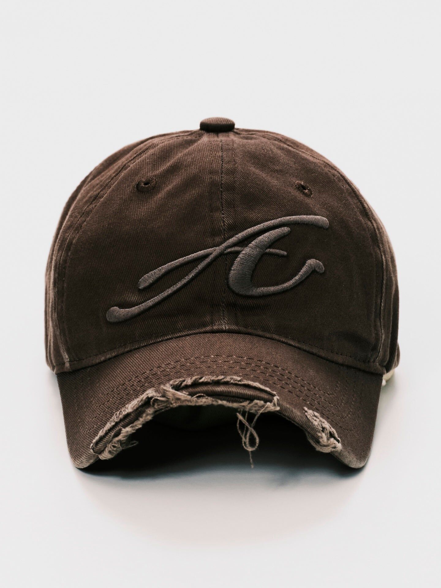 ANOWHEREMAN｜Raw Edge Baseball Cap (Brown)