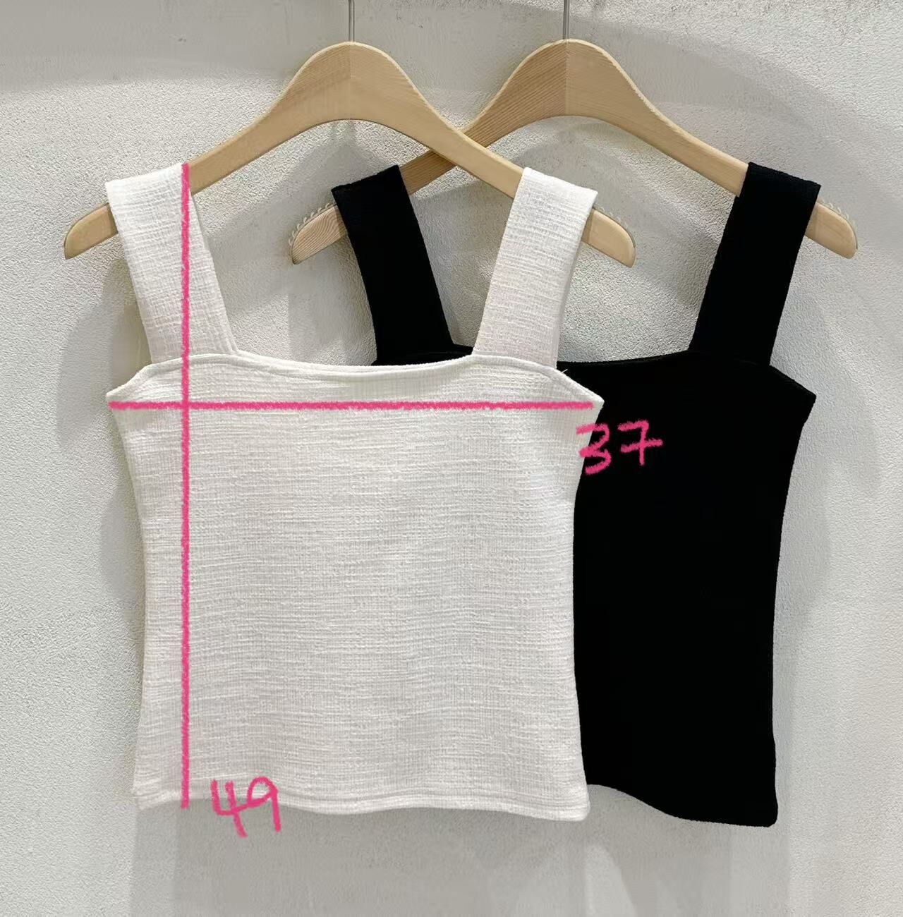 SU6165 紋理粗肩帶方玲挺身背心