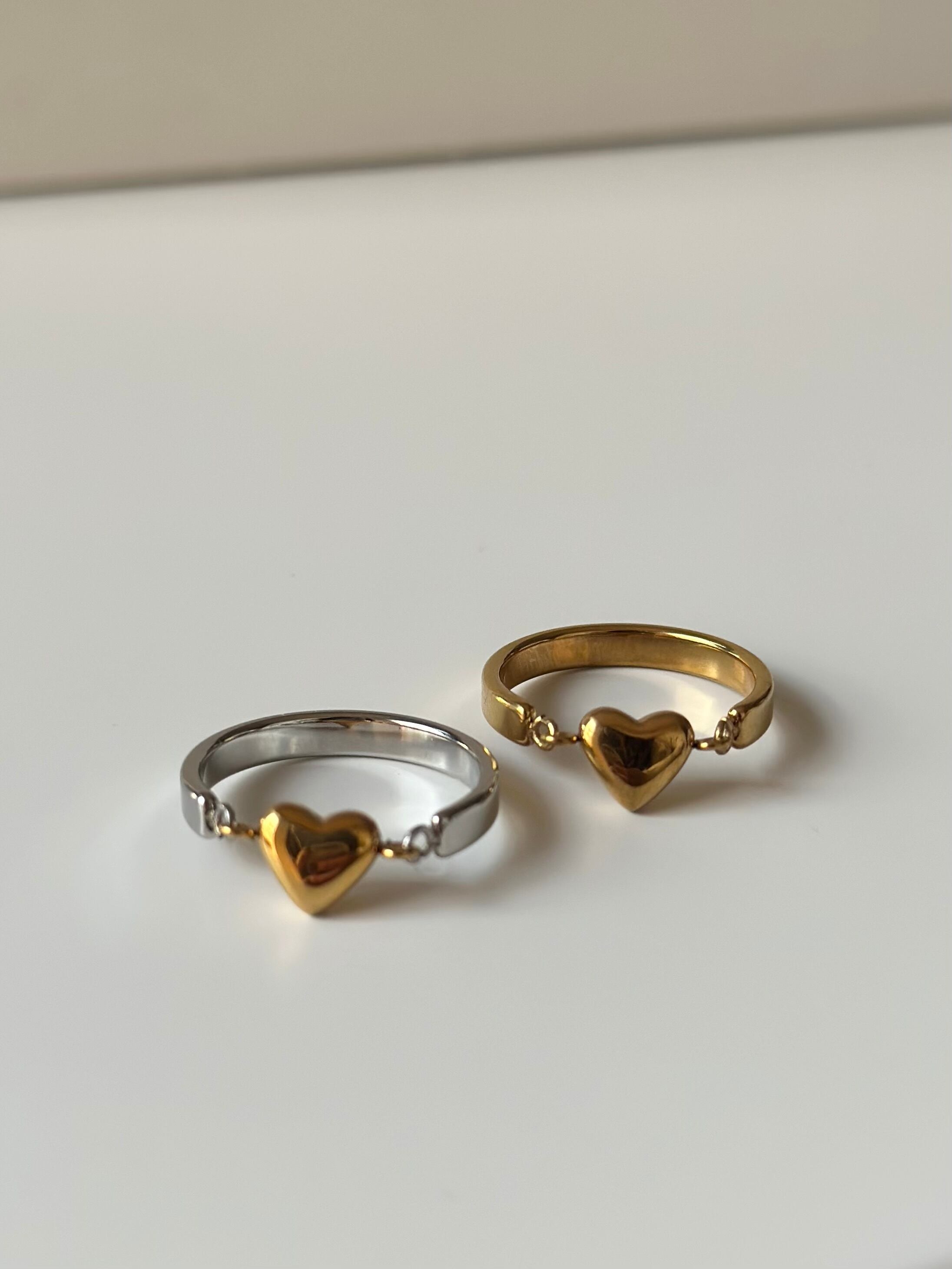 SS heart bangle ring