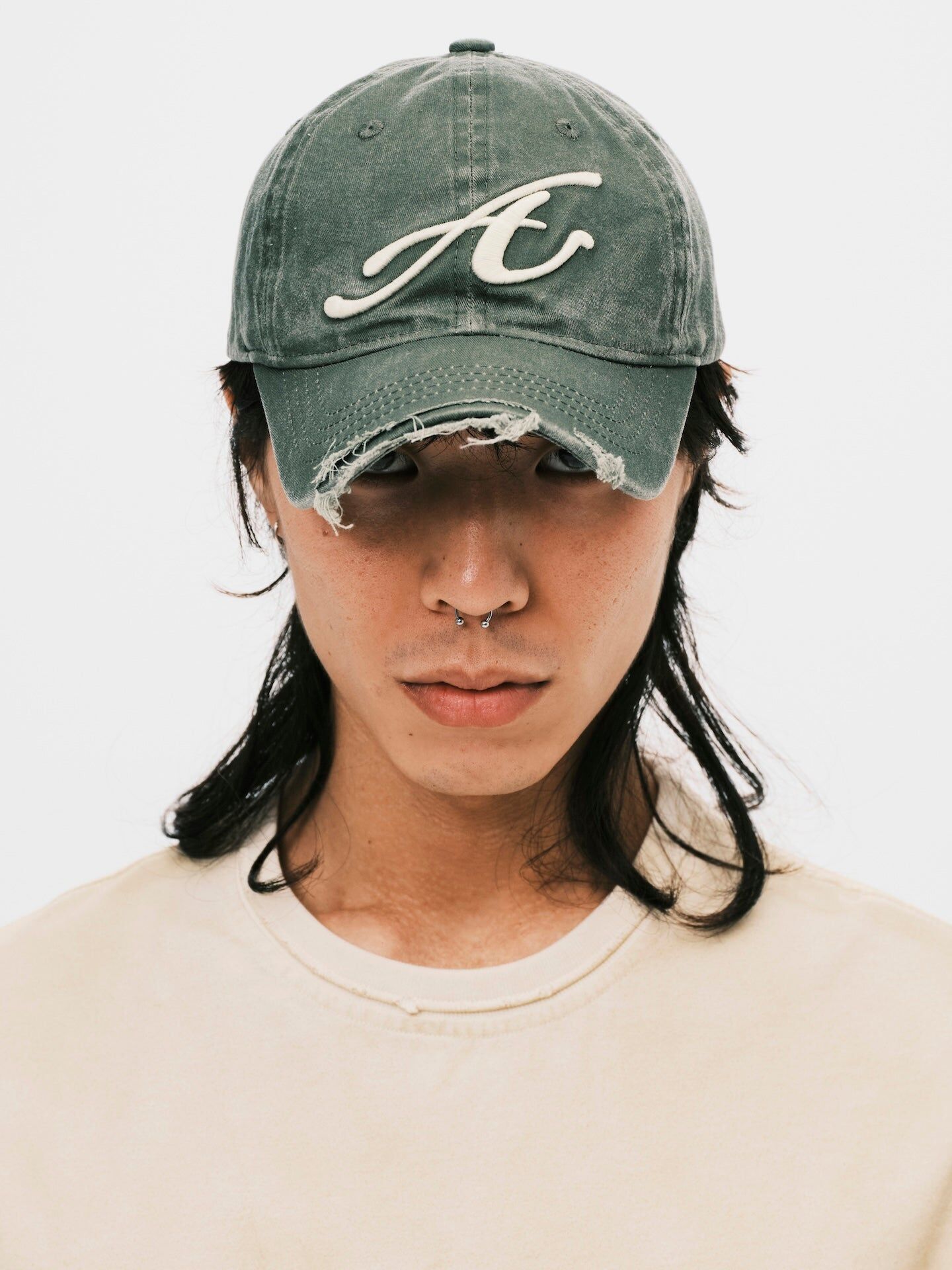 ANOWHEREMAN｜Raw Edge Baseball Cap (Green)
