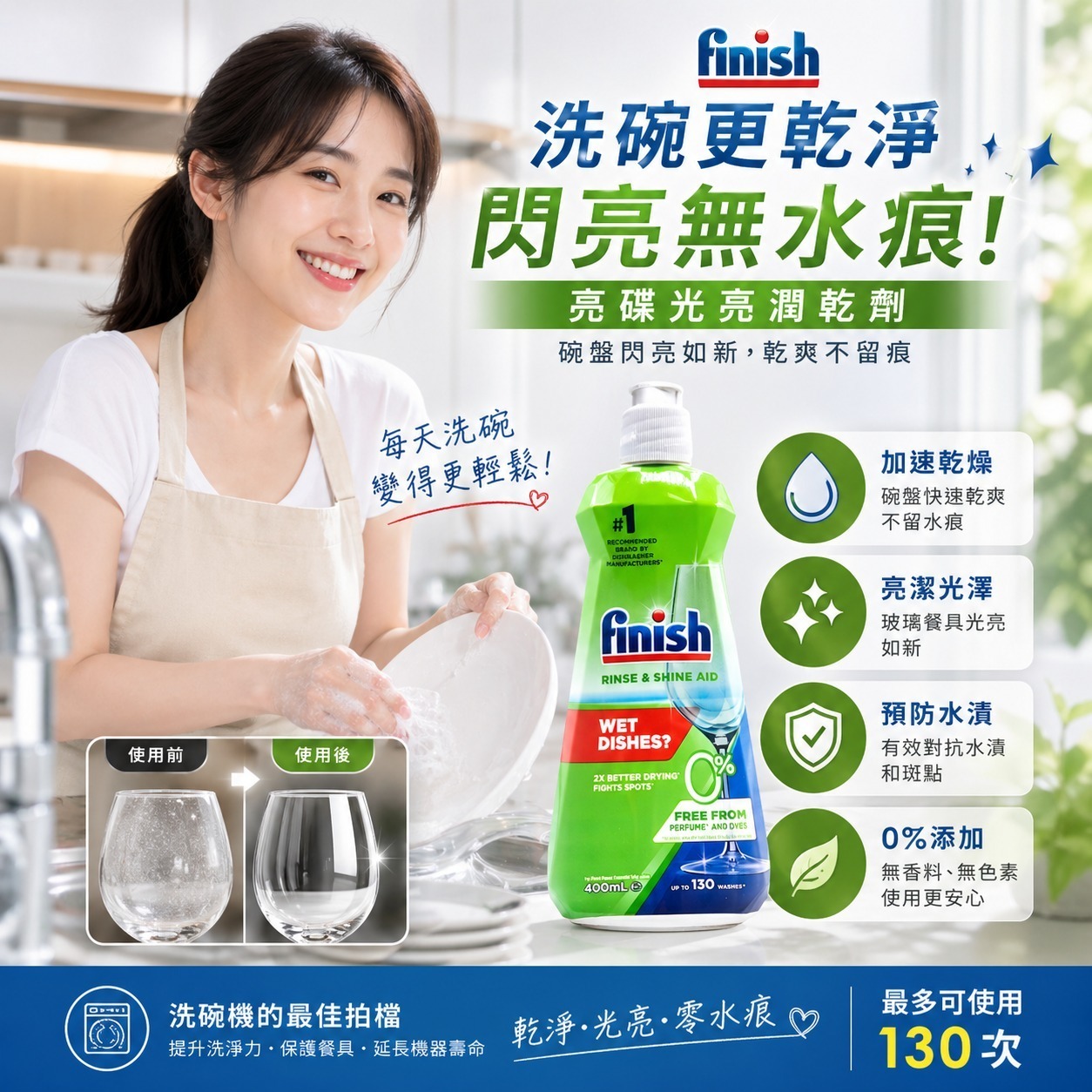 Finish 亮碟光亮潤乾劑 400ml