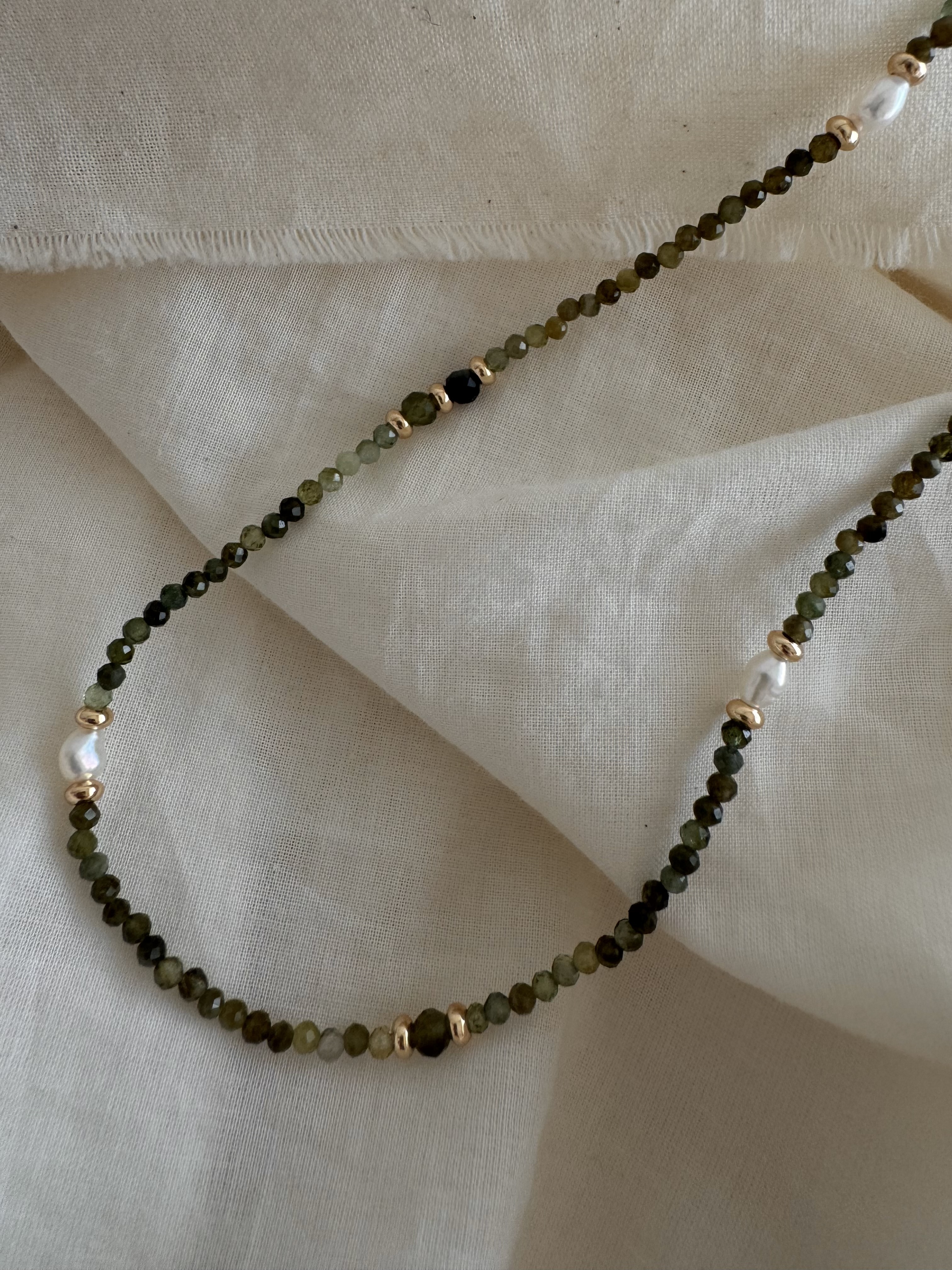 Yoake Forest Pearls Necklace｜森之光 碧璽珍珠項鏈