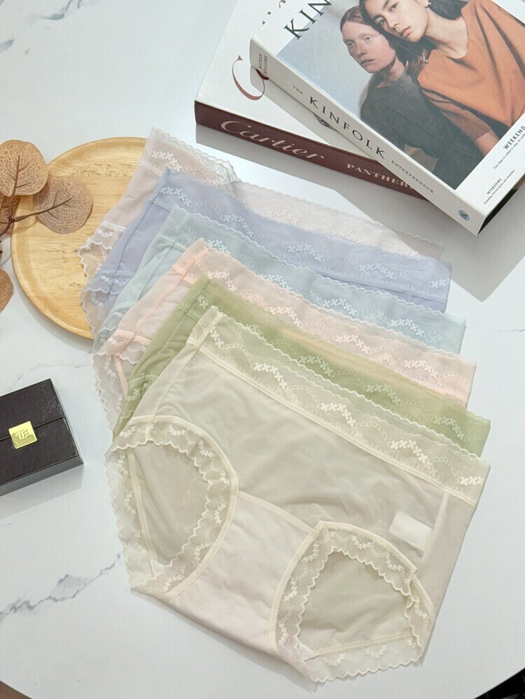 『6入組』滾邊蕾絲內褲