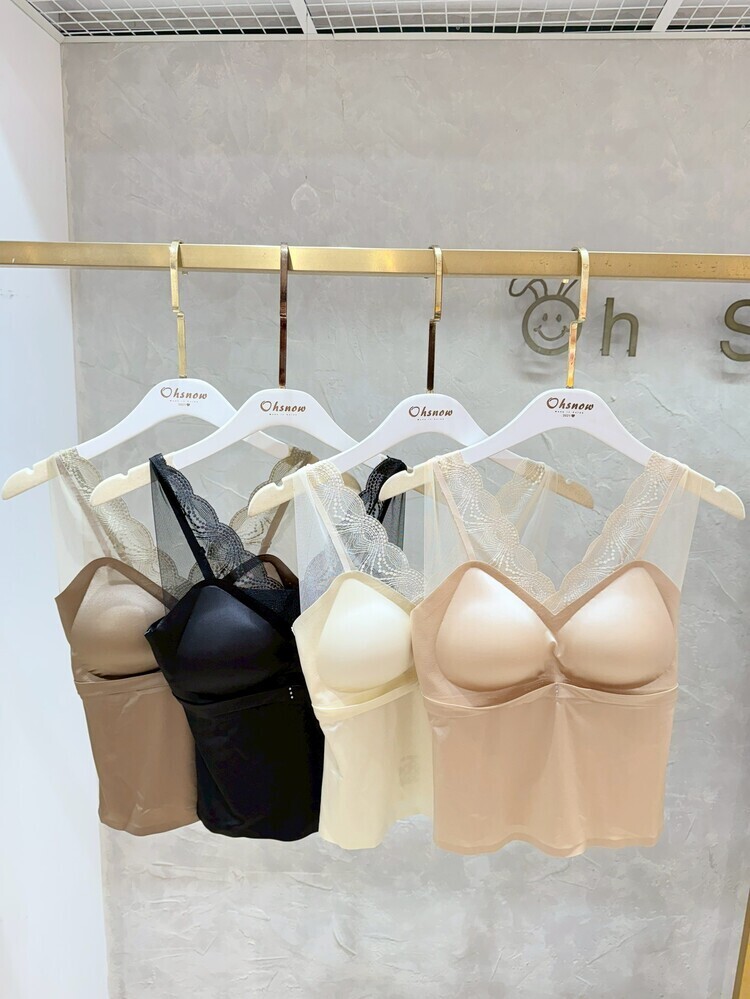 緞面細蕾絲10A抗菌美背Bra((緞面材質有微痕跡))