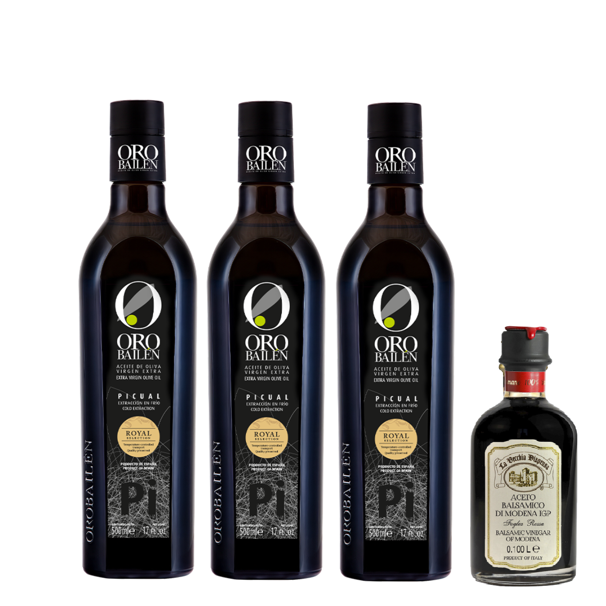 【感恩限時優惠組】皇嘉特級冷壓初榨橄欖油500ml*3贈典釀巴薩米克醋100ml(三年)