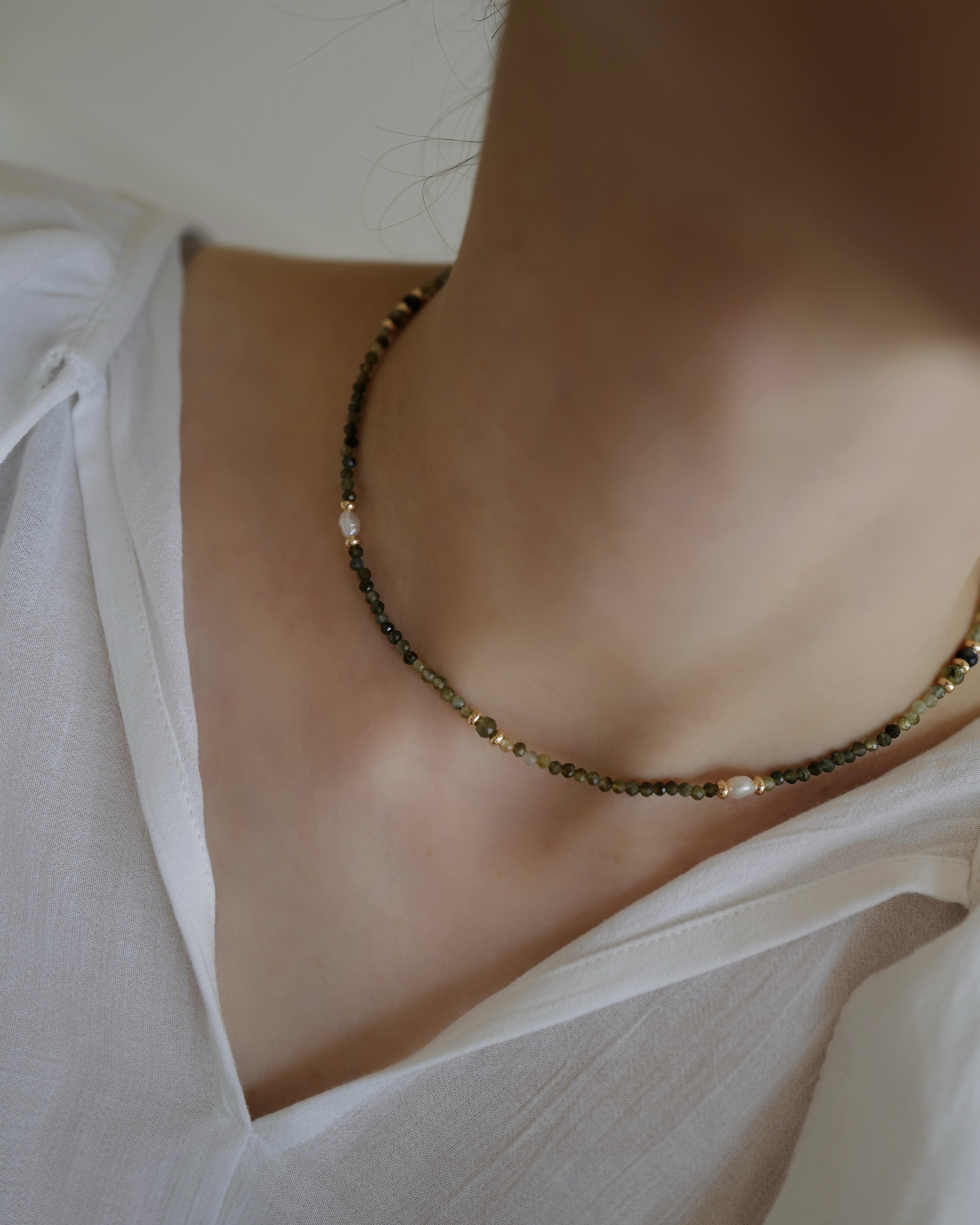 Yoake Forest Pearls Necklace｜森之光 碧璽珍珠項鏈