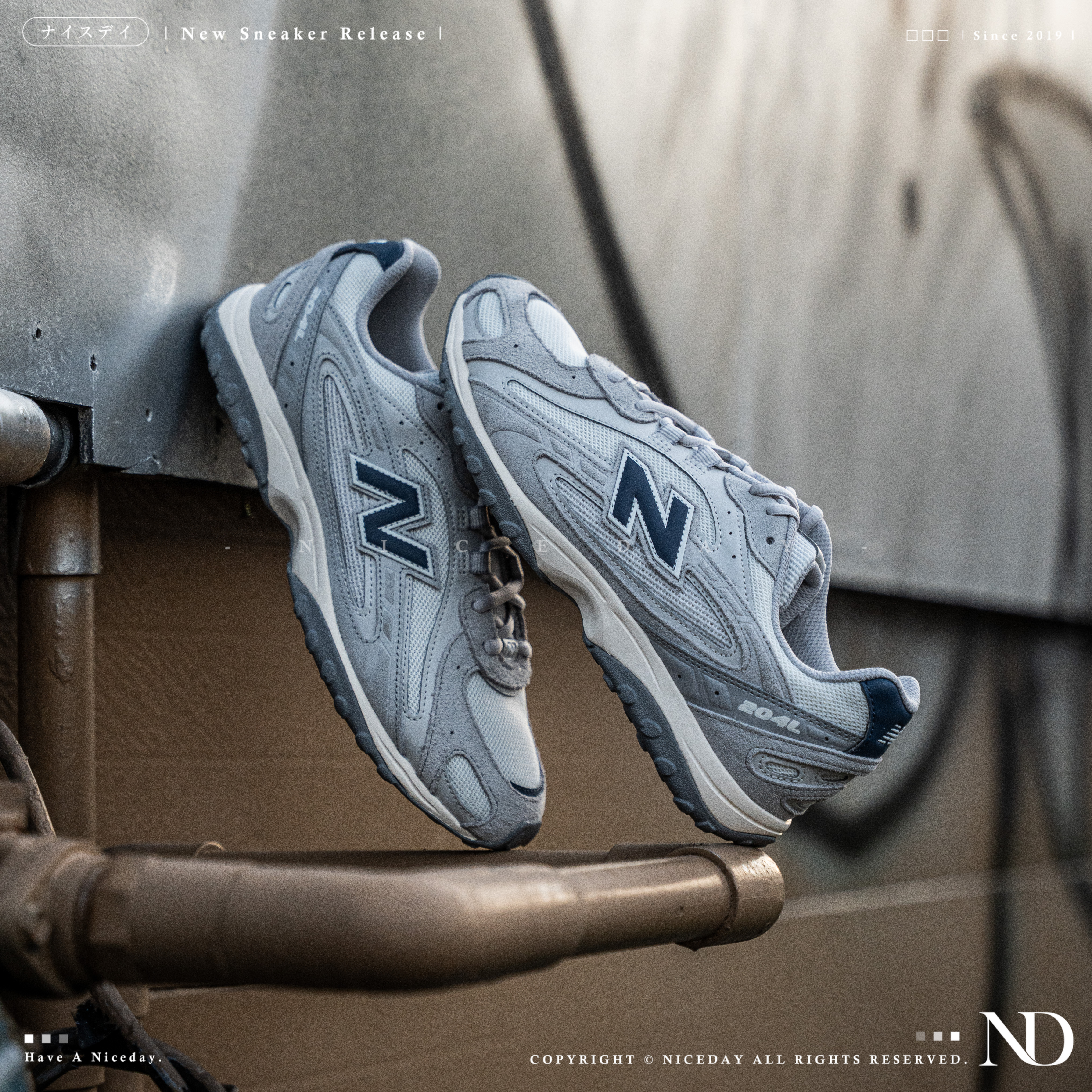 NICEDAY 現貨 NEW BALANCE 204L 雲霧灰 藍 麂皮 復古 韓系 百搭 U204L4HH