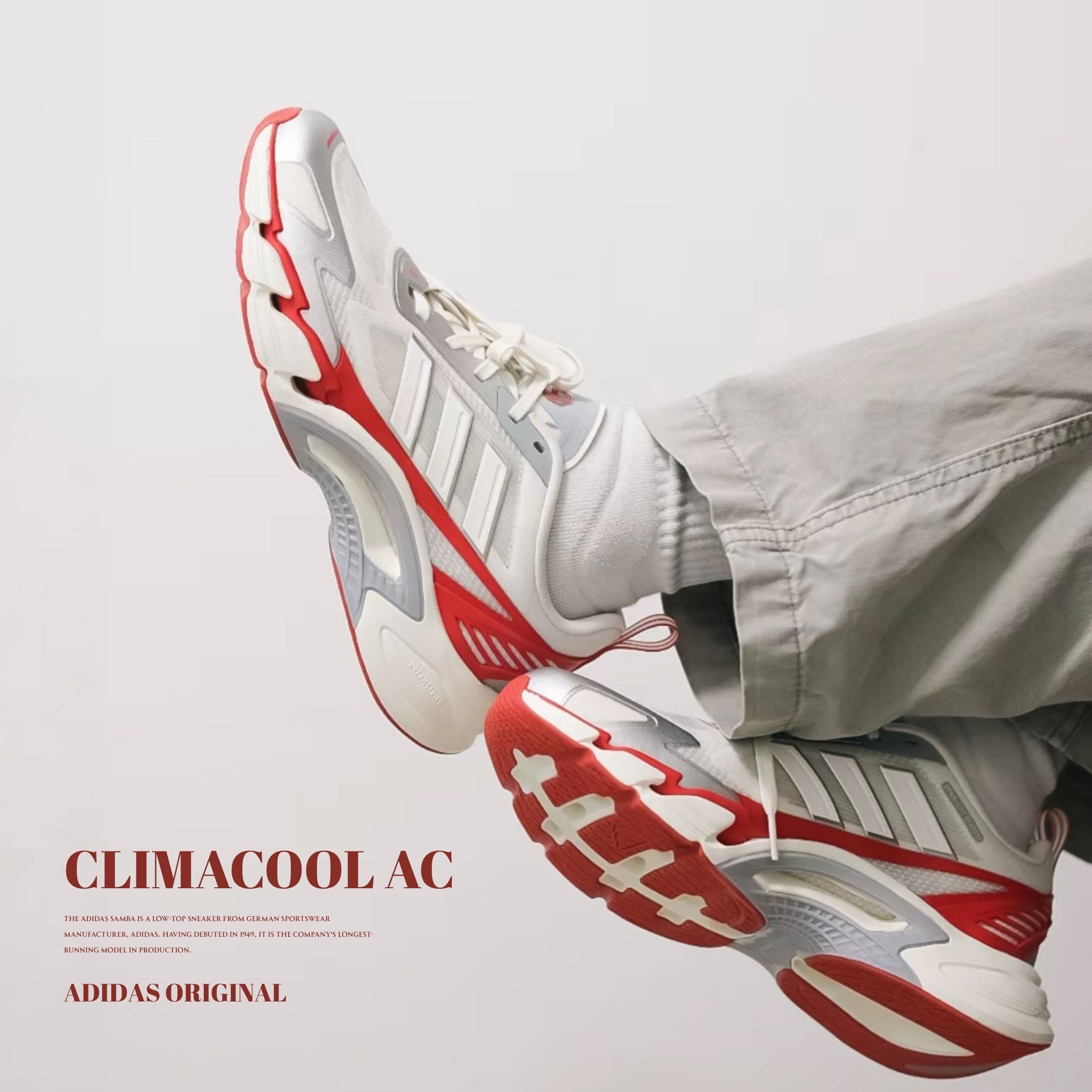 NICEDAY 代購 Adidas Climacool 白紅 織物 排汗 舒適 網眼 減震 透氣 KH9334