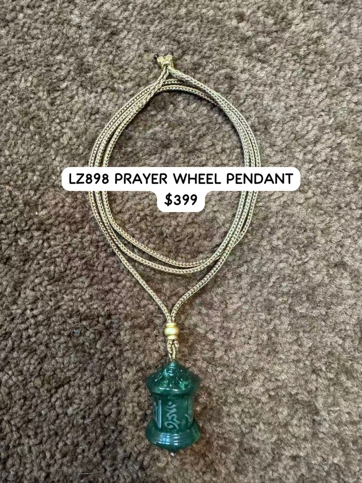 1 LZ898 PRAYER WHEEL PENDANT