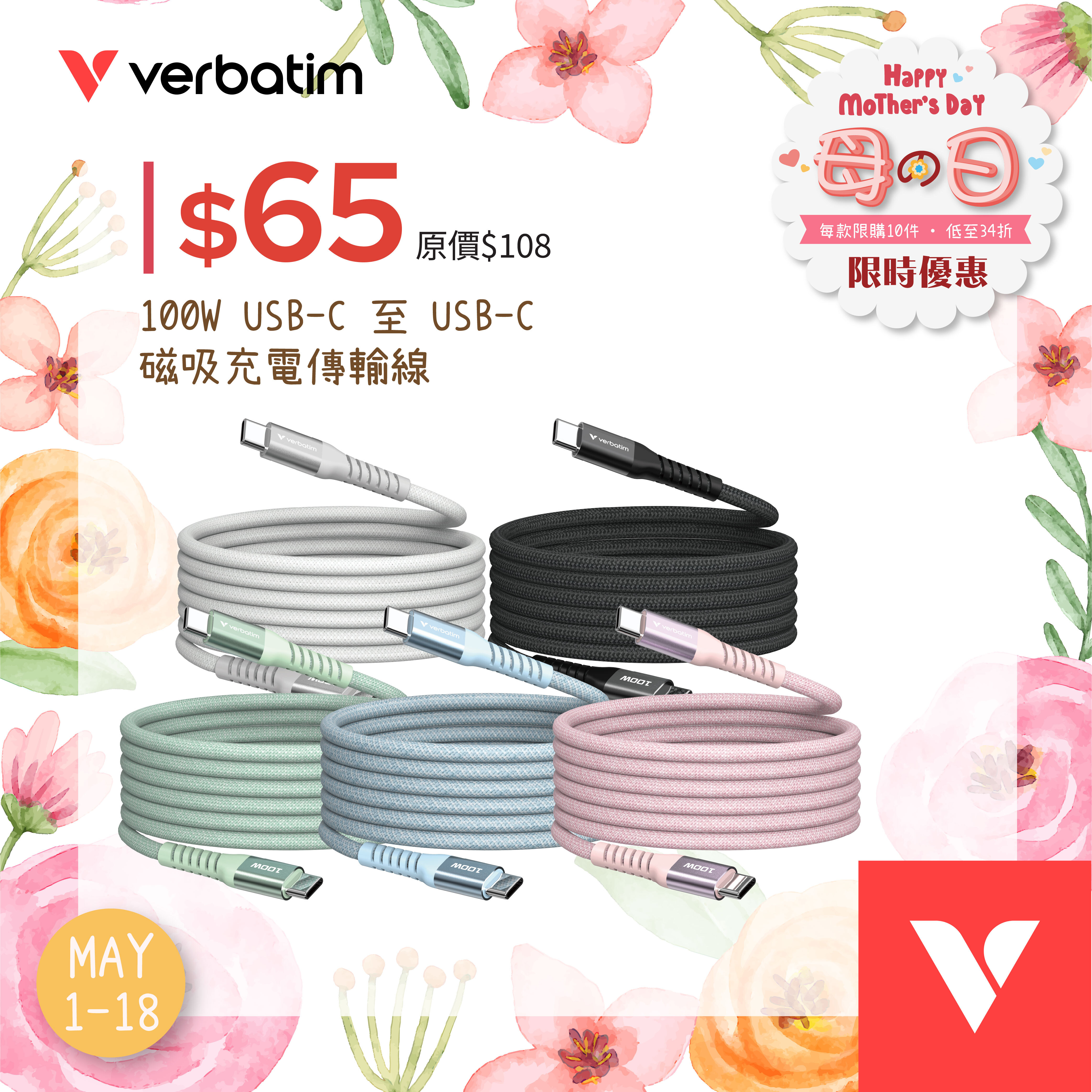 Sync & Charge 100W Magnetic Cable USB-C to USB-C (SCC2-CCM100)