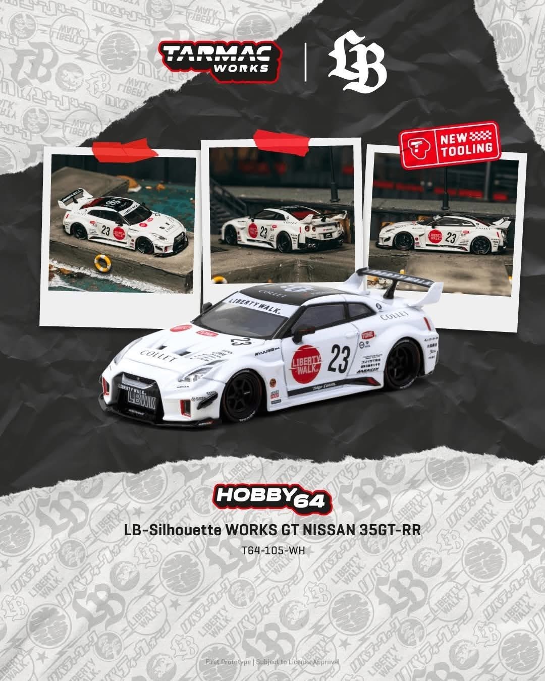 預訂 Pre Order - Tarmac Works LB-Silhouette WORKS GT NISSAN 35GT-RR  White