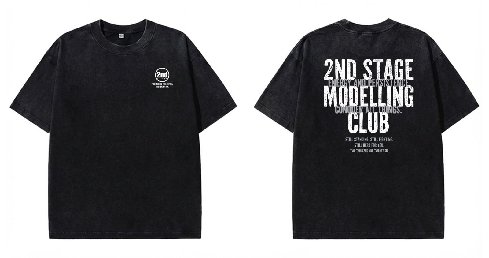 2nd Stage FADED WASHED TEE 2026 洗水黑