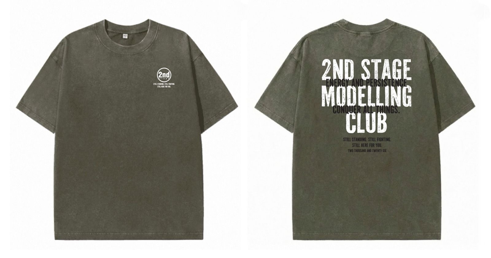 2nd Stage FADED WASHED TEE 2026 洗水軍綠