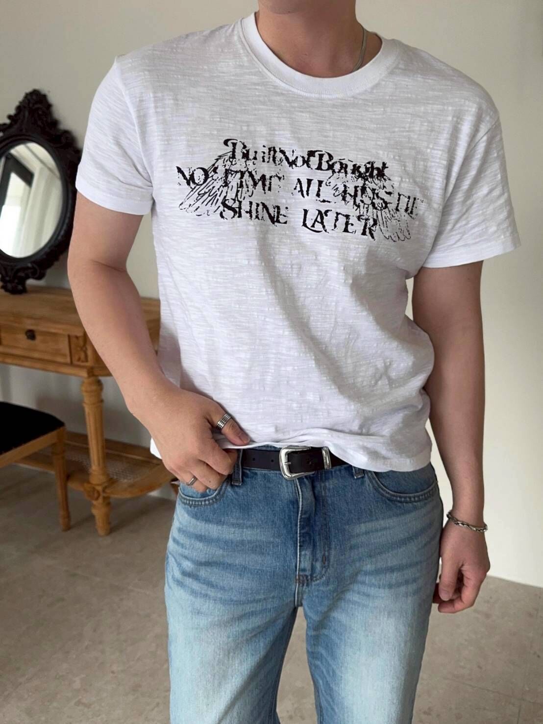 Hustlewing 竹節棉短版短袖T卹