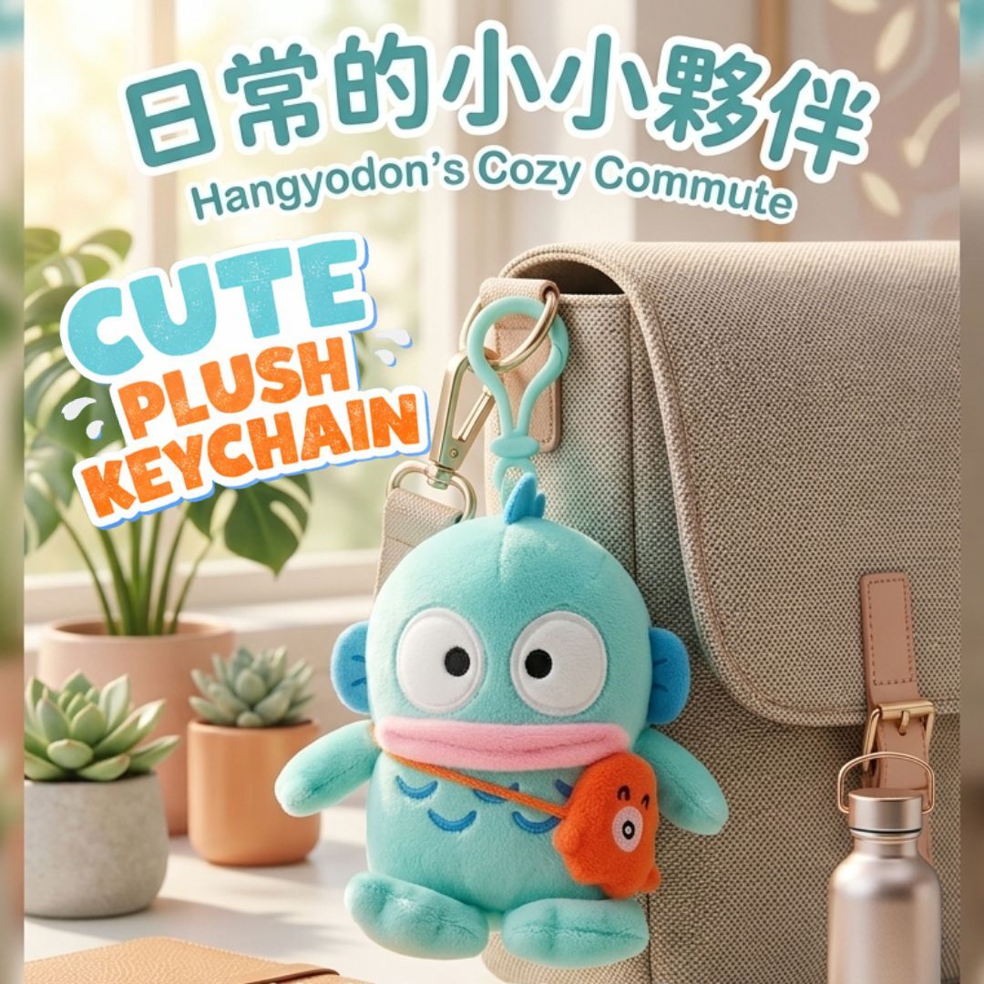 水怪 Sanrio 毛絨公仔鎖匙扣飾物(斜背包)
