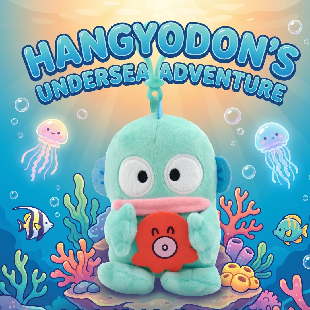 水怪 Sanrio 毛絨公仔鎖匙扣飾物(抱章魚)