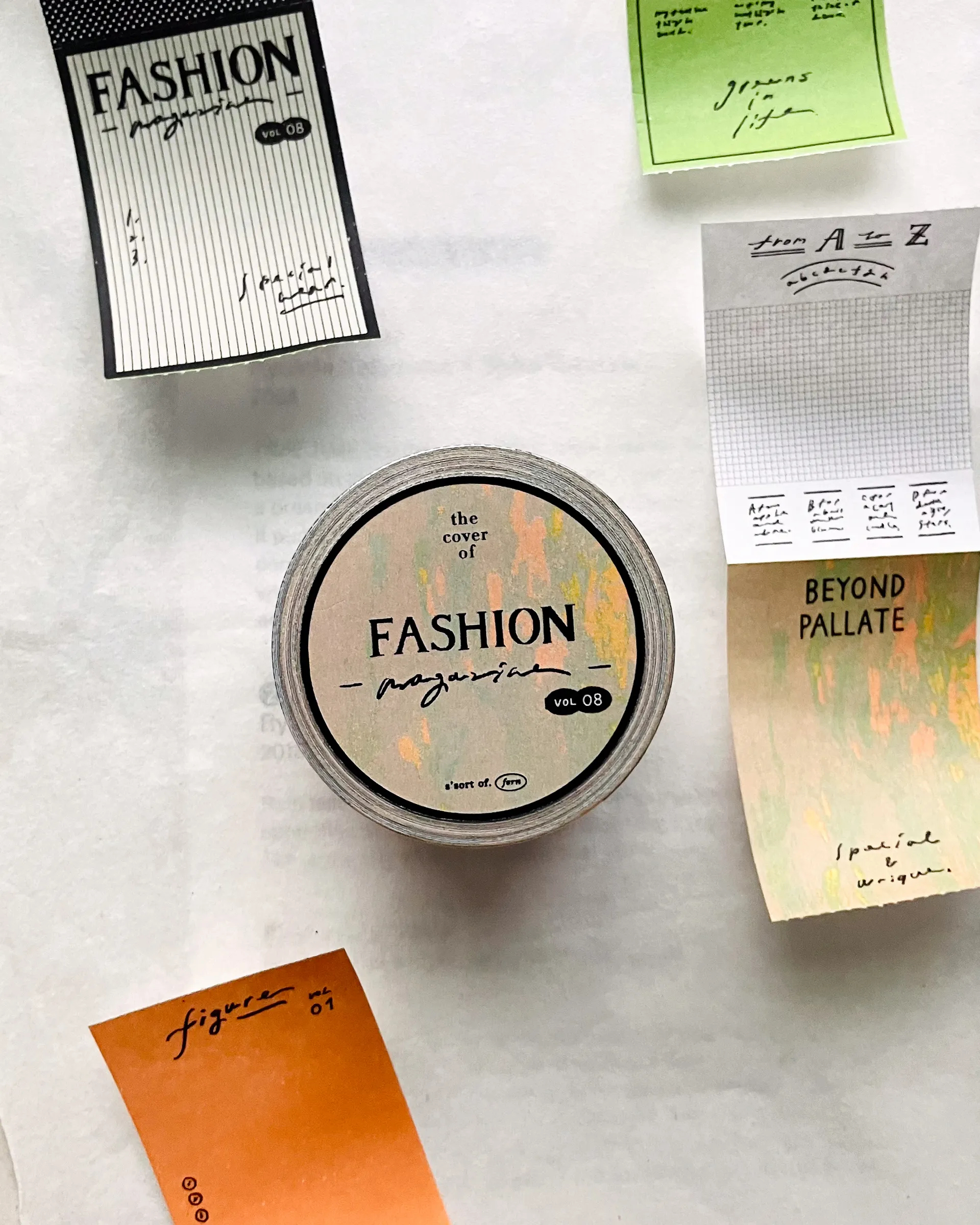 雜誌封面 𝐌𝐚𝐠𝐚𝐳𝐢𝐧𝐞 𝐂𝐨𝐯𝐞𝐫 便條貼紙卷｜台灣 羊君 somesortof.fern