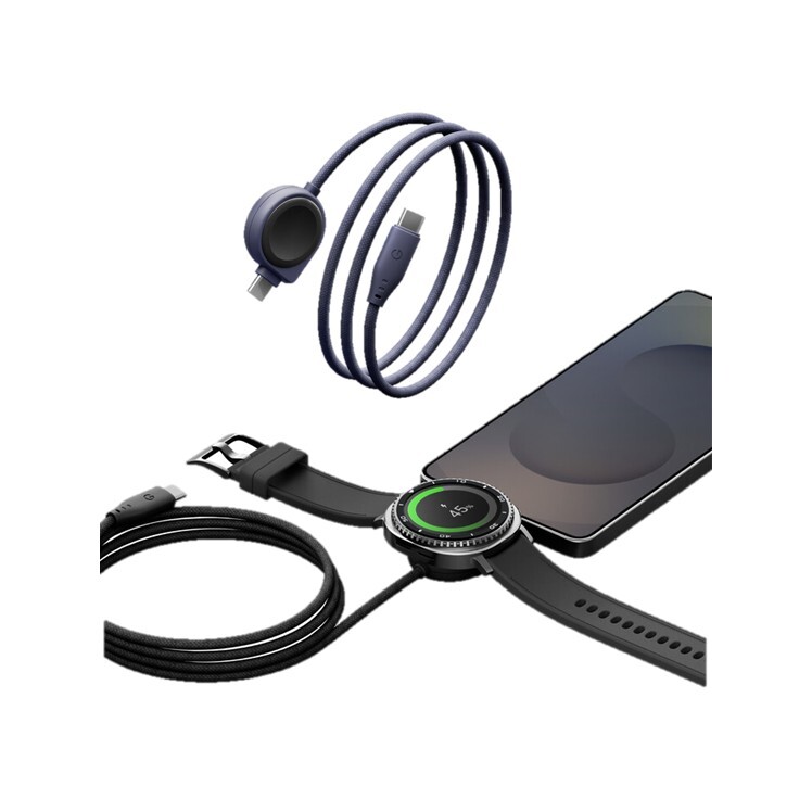 ENERGEA Flow Duo 2-in-1 USB C to C + Samsung Watch 1.5M 60W 麻紡布料快充傳輸線