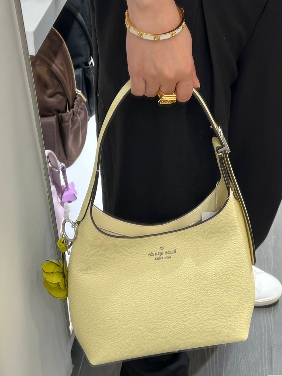 【預購】Kate Spade H043073 淡黃色單肩包