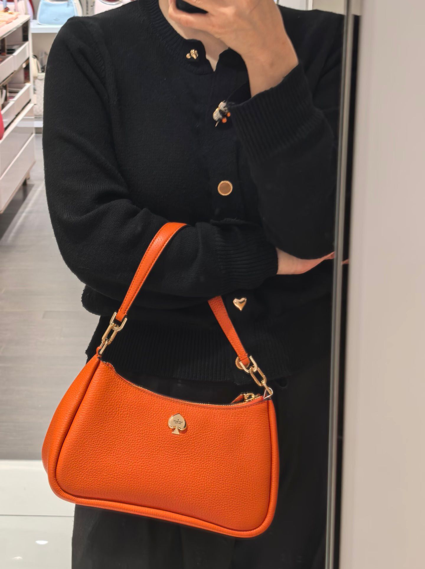 【預購】Kate Spade H043074 橙色單肩包