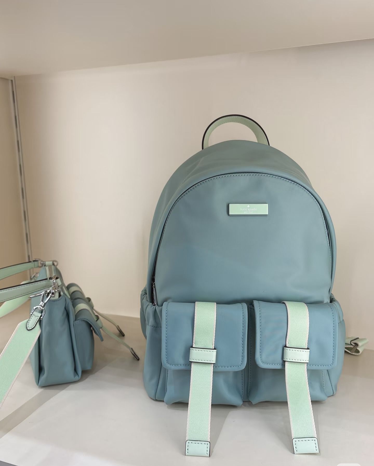 【預購】Kate Spade H043080 藍綠色背囊