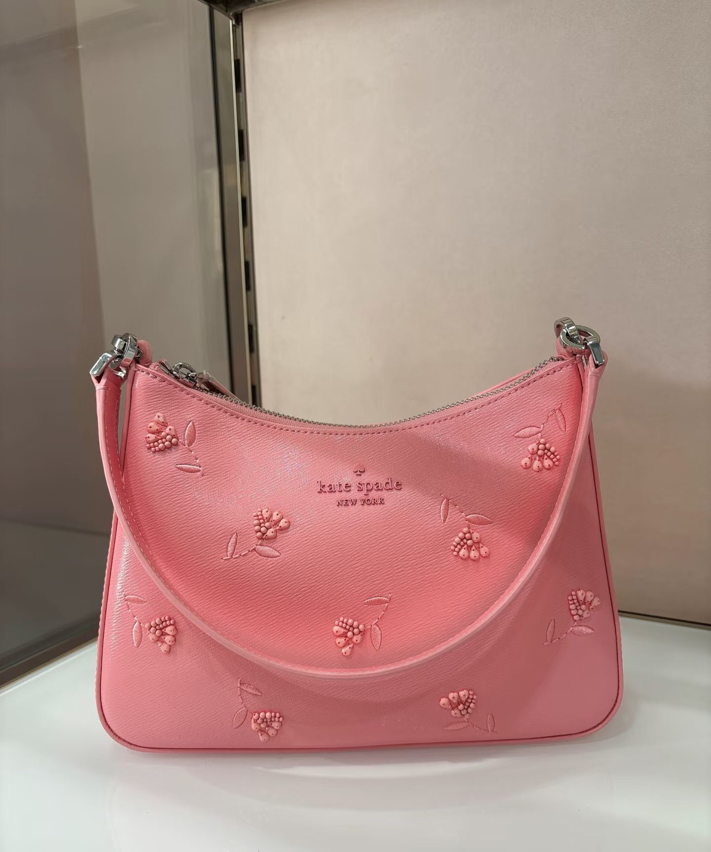 【預購】Kate Spade H043081 粉紅色立體花朵單肩包