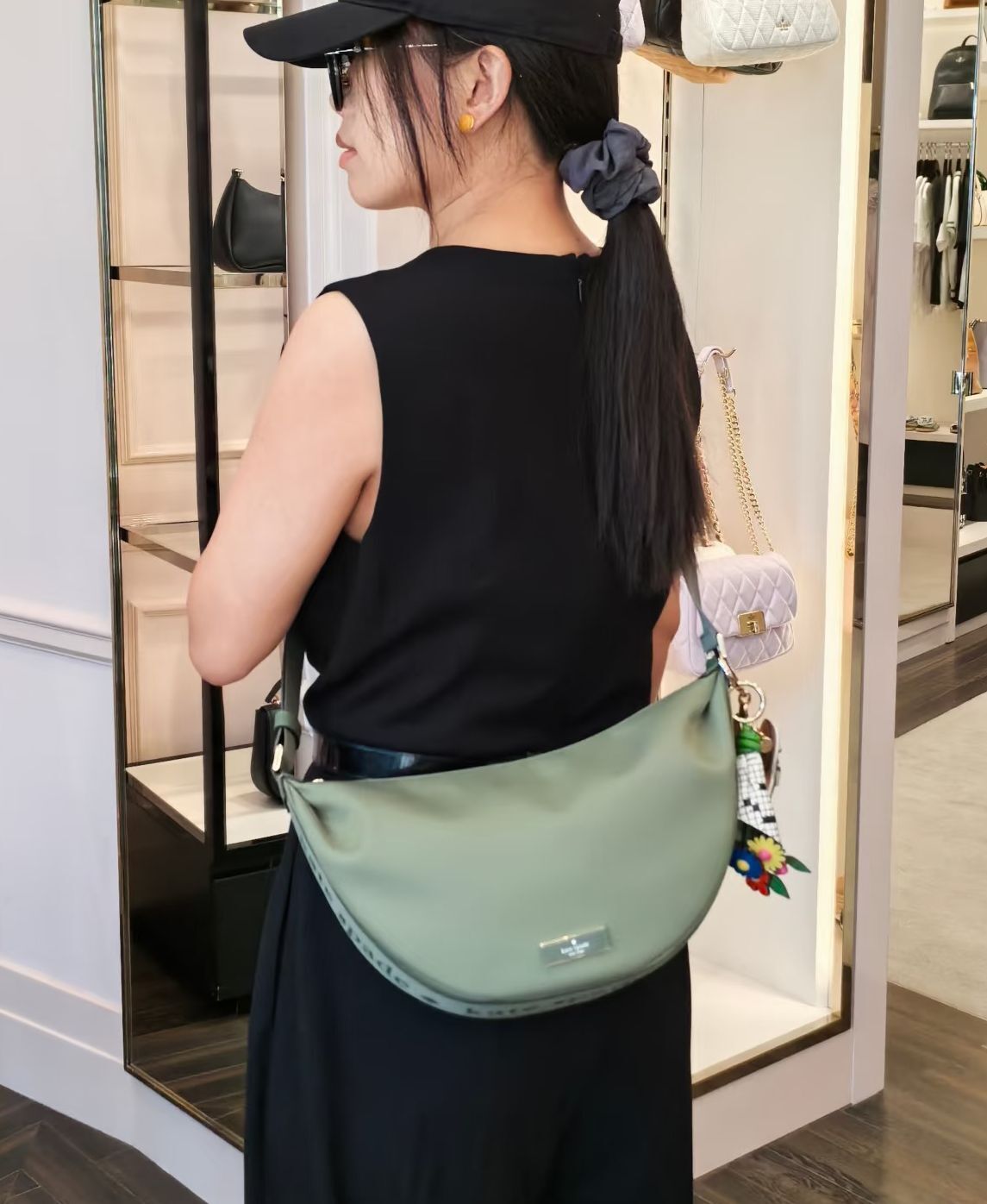 【預購】Kate Spade H043082 藍綠色半月包